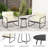 Patio 3-Piece Metal Sling Chat Set With Cushions-1218043552