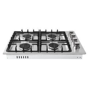 ABBA 24 Gas Cooktop with 4 Burners - Stainless-Steel Table Top with SABAF  Aluminum Burners And Porcelain Surface, Home Improvement Essentials, Anti