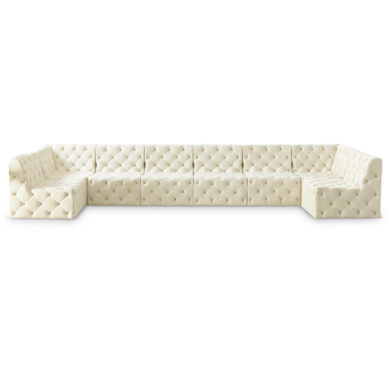 Canapé modulaire Klecka, Velours crème