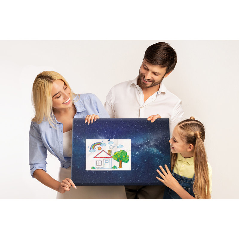 Wall Mounted bulletin board print home decor message pin boards decorative corkboard Deep space