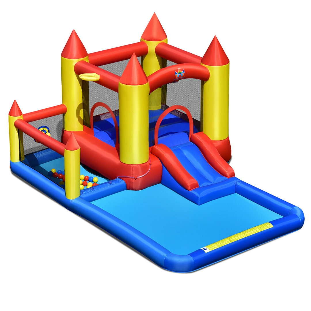 9.2' x 13' Bounce House with Water Slide and Air Blower Gymax