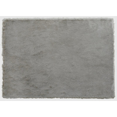 Tapis gris à poil long fabriqué à la main Verdie