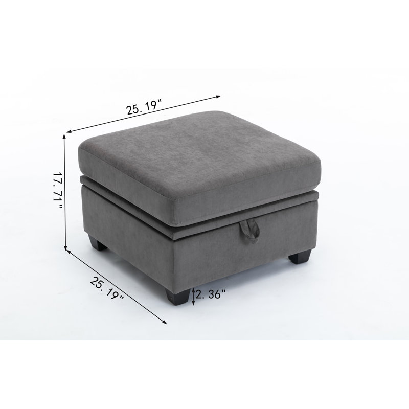 Toxi Upholstered Ottoman, Dark Gray