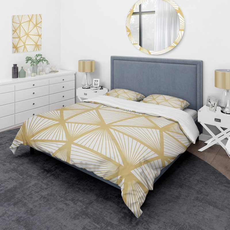 Art Deco Geometric Decorative Pattern - Modern Geometric Duvet Cover Set - Microfiber Polyester