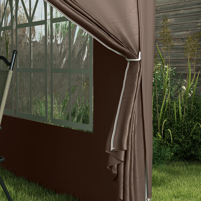 Medberry 3m x 3m Steel Pop-up Gazebo, Brown