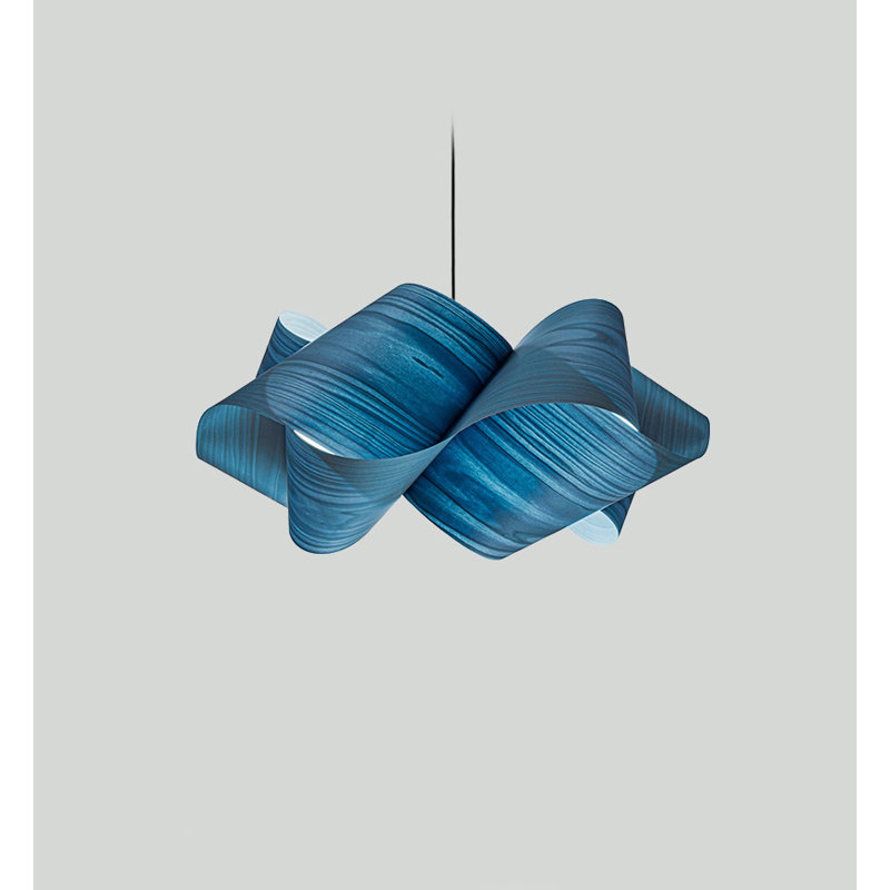 Swirl 1 - Light Pendant, Blue, Matte Black, E26