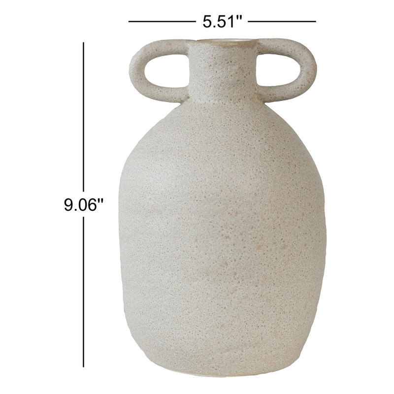 Vase de table en céramique Kassia, Blanc