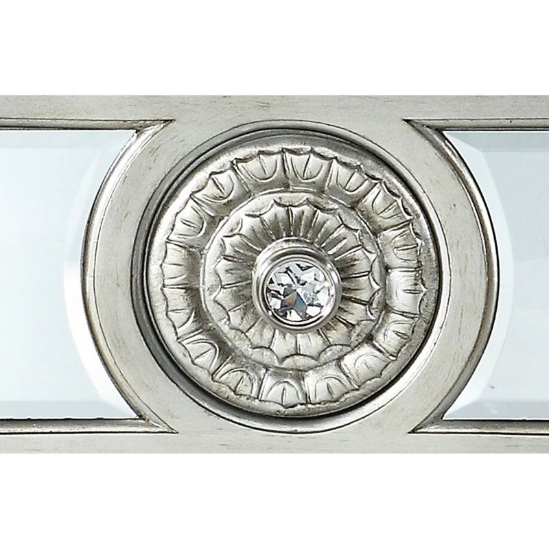 Table de chevet argentée avec miroir