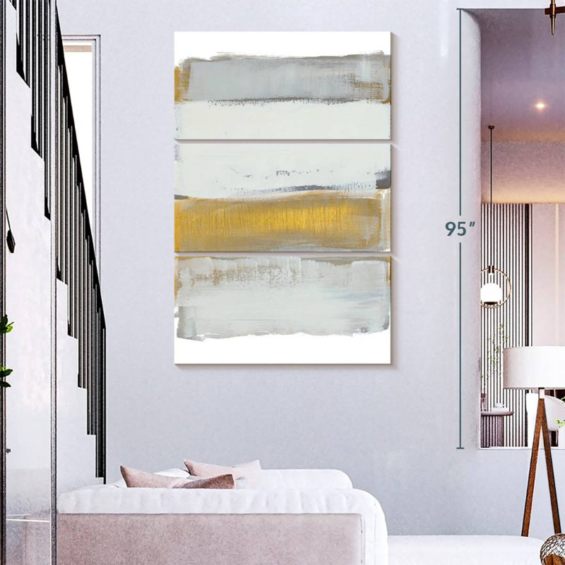 Avery nuances de gris doré, H 57 po x l 36 po