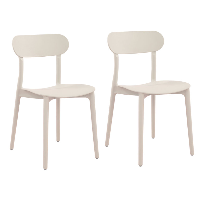 Ensemble de chaises empilables Patioflare, crème, paquet de 2, Blanc