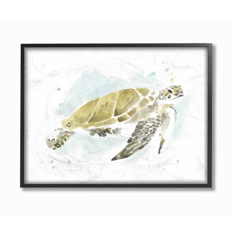 «Sea Turtle Ocean Beach Animal», reproduction d'art, H 16 po x l 20 po x P 1,5 po, Cadre noir