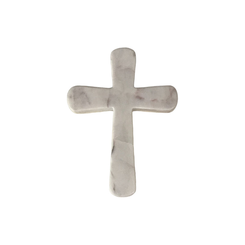 St Agatha Marble Cross White