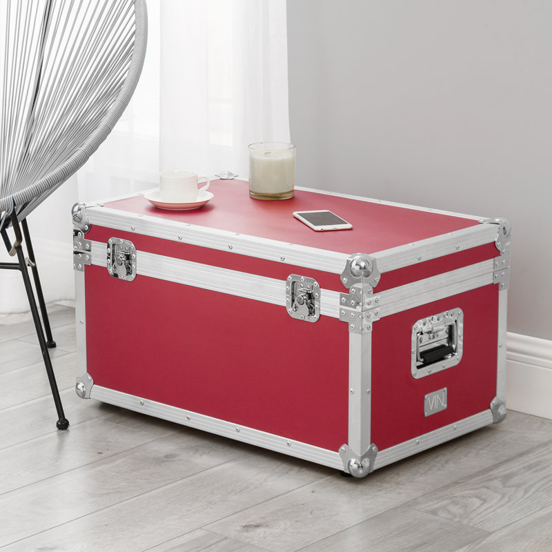Manufactured Wood Camp Trunk / Footlocker, Cherry Red