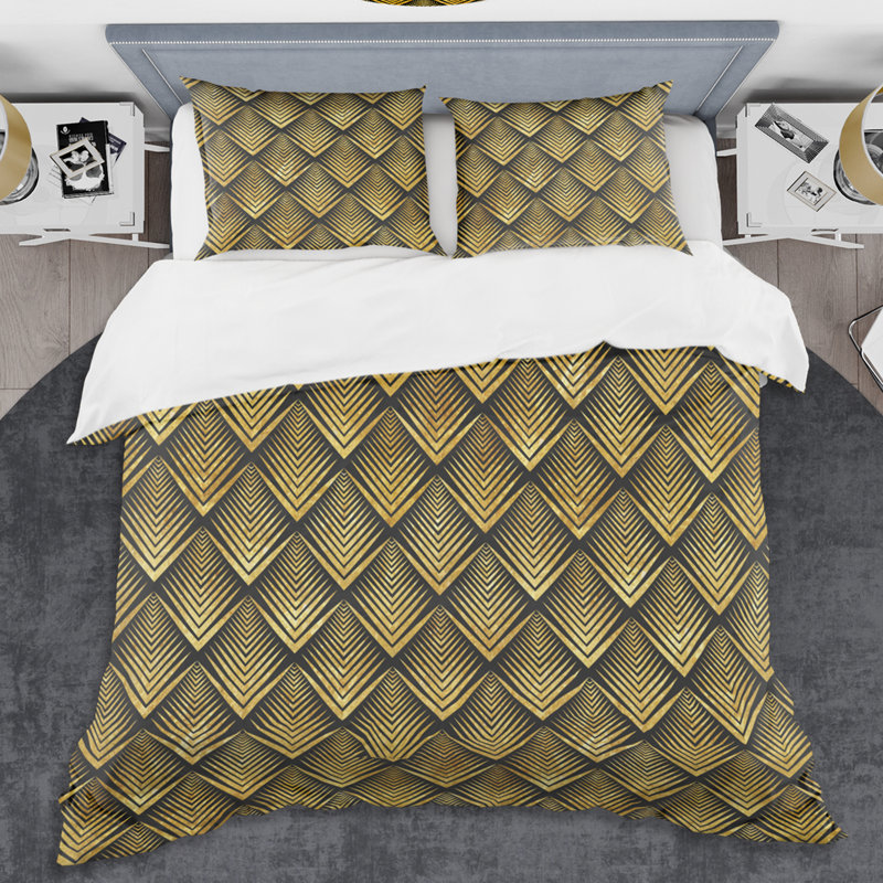 Retro Art Deco - Mid century bedding set - Modern Mid-century Bed cover set, Full/Queen Duvet Cover + 2 Shams