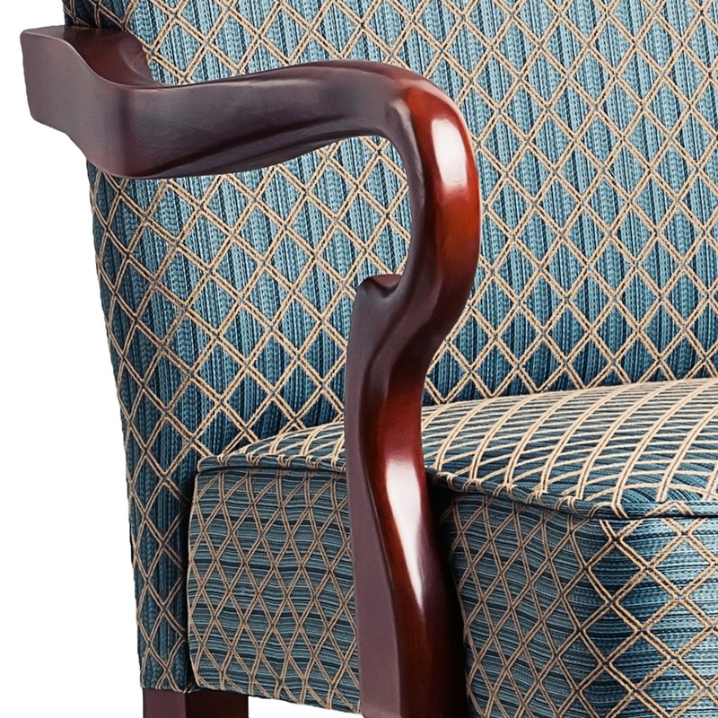 Fauteuil à col de cygne bleu DeLaney
