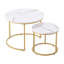 Ensemble de 2 tables basses gigognes, tables basses rondes de 23,6 po, tables gigognes pour petits espaces, tables de chevet vintage avec cadre en métal, pour salon, chambre à coucher, bureau-65982692
