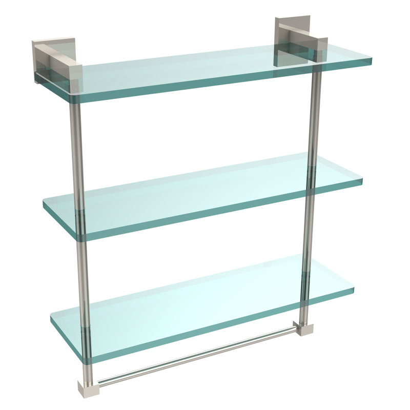 Haranu 3 Piece Tiered Shelf with Towel Bar, Polished Nickel