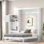 Lit escamotable avec tablettes de rangement et décoration à persiennes-53637758