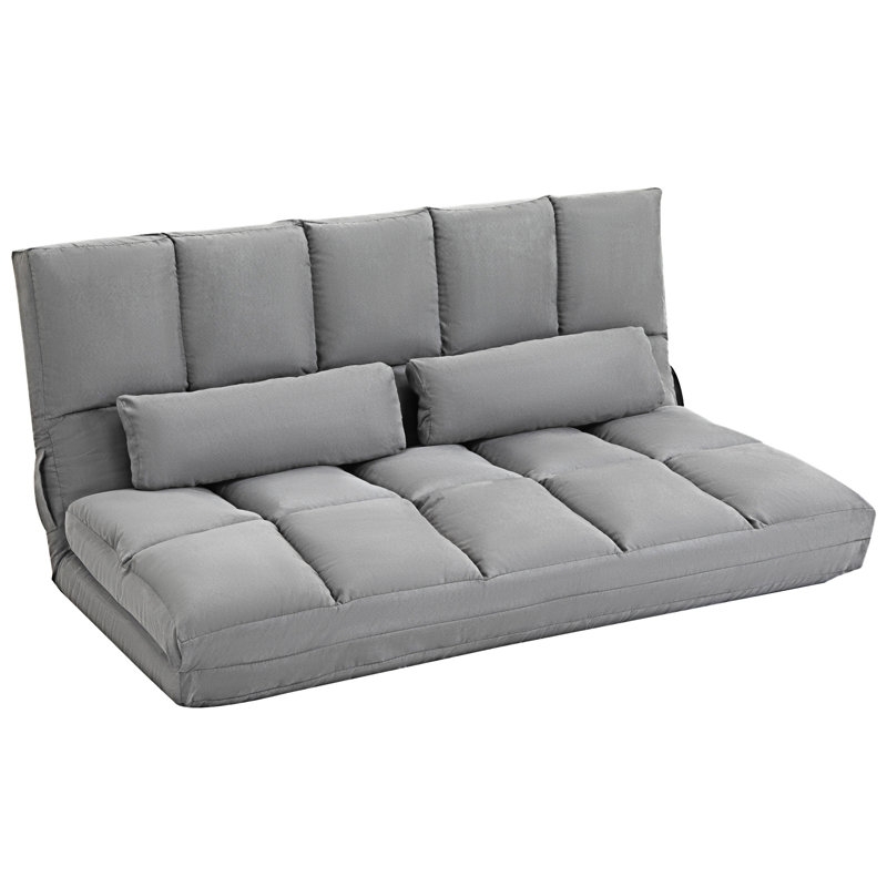 Convertible Floor Sofa Chair, 23.5" H x 51.3" W x 28.8" D, Light Gray