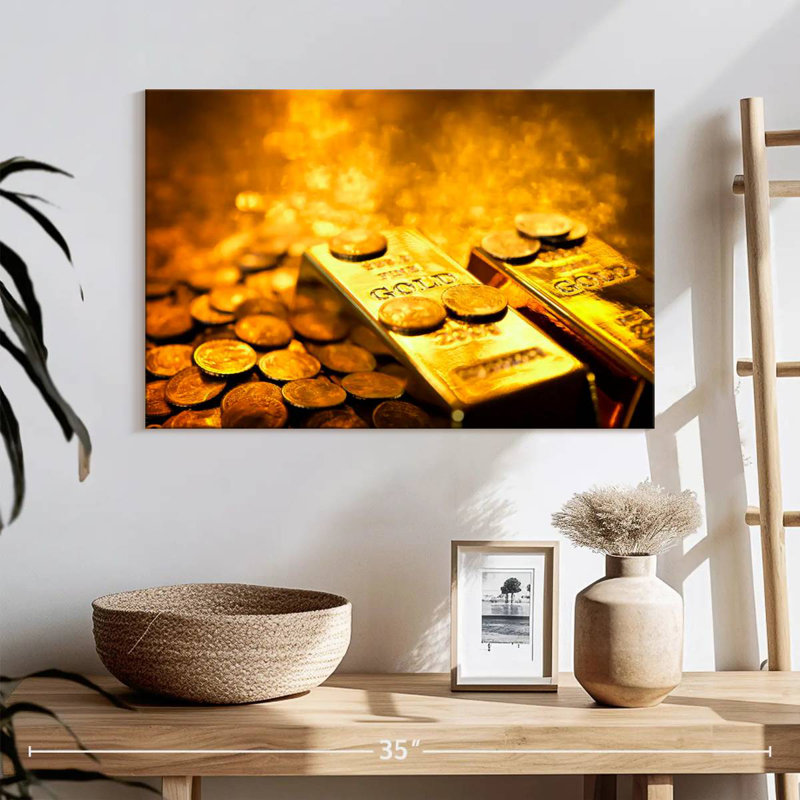 Kerner Coins And Gold Bars, 32" H x 48" W