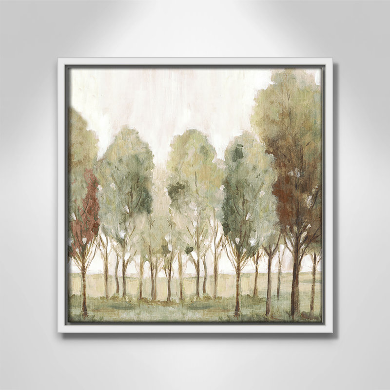 «Silent Fall I Print» par Eva Watts, Toile avec cadre, 13.5'' W x 13.5'' H, Flotteur blanc