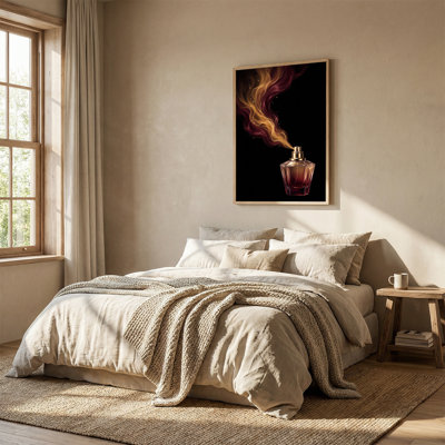 Faceted Glass Perfume Bottle With Amber Smoke Canvas Wall Art