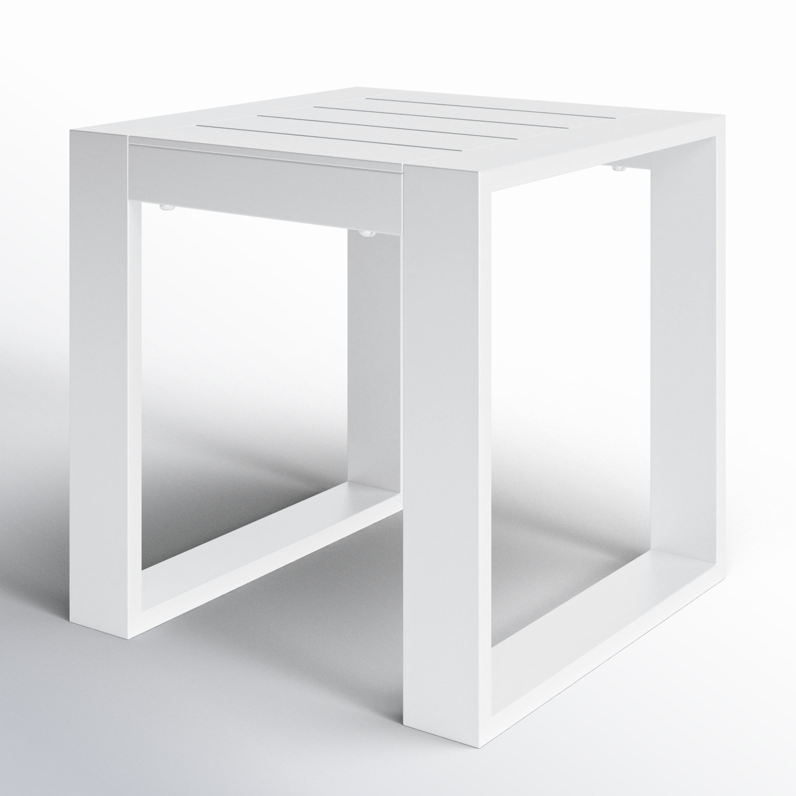 Dover 20" Powder Coated Aluminum Side Table, White