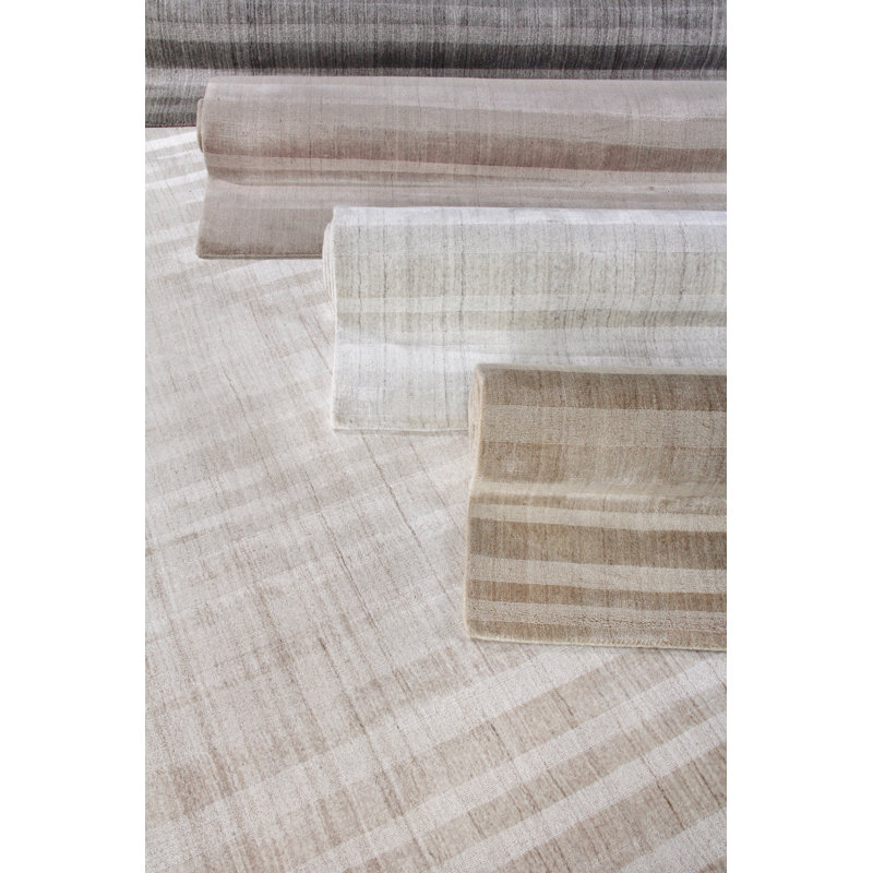 Robin Striped Area Rug in Taupe, Rectangle 9' x 12'