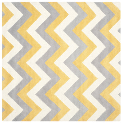 Sanyla Hand Tufted Wool Chevron Rug