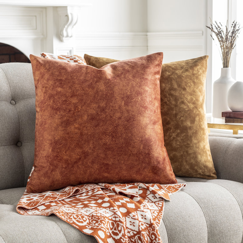  Housse de coussin décoratif 20 po, Rouille / Orange brûlé