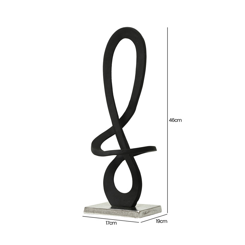 Alexyz 46cm Metal Figurine & Sculptures for Living Room Decoration, Home Decor Accent Piece, Black