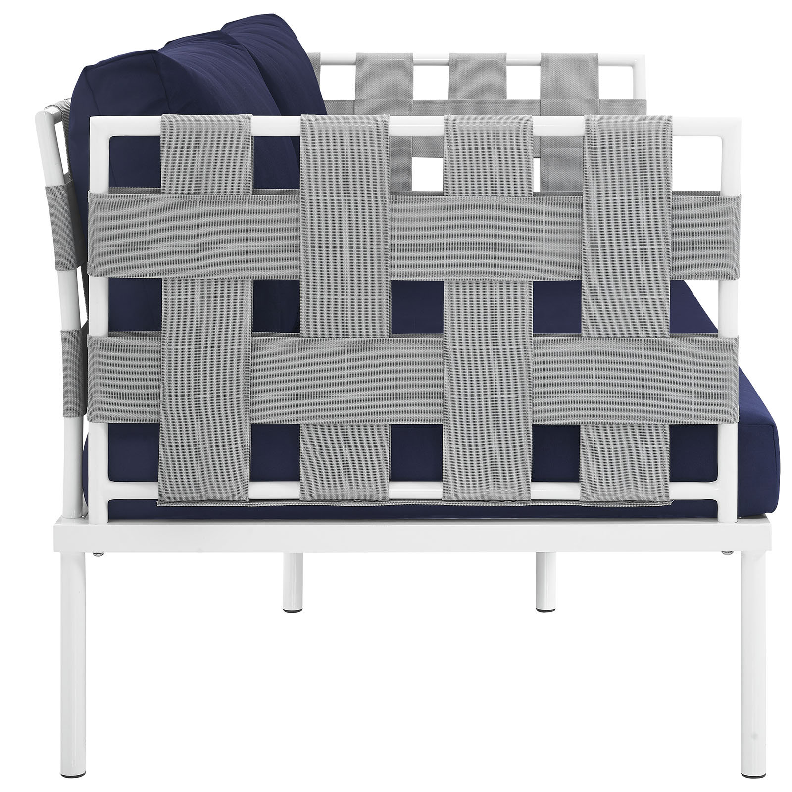 Harmony Outdoor Patio Aluminum Loveseat, Navy