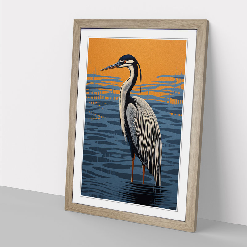 Heron Op No.2 - Framed Print