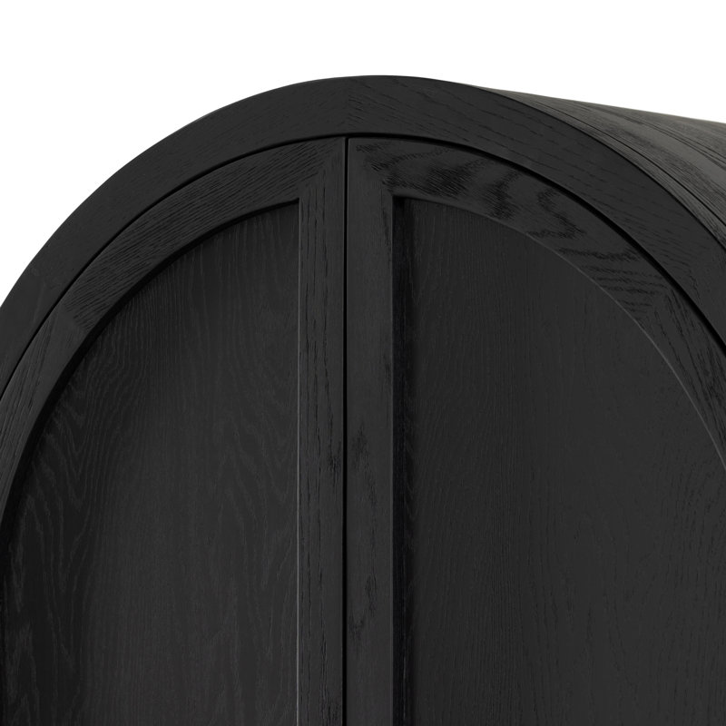 Tolle Oak Solid Armoire, Drifted Matte Black