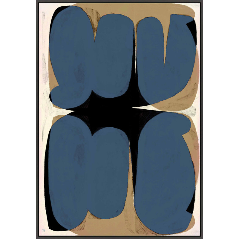 «Ziya Forme Astratte» par Marco Marella - impression, H 20 po x l 14 po x P 1,25 po, Toile avec cadre noir simple