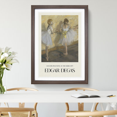 Ballet Ballerina Dancers Practicing At The Bar by Edgar Degas - Single Picture Frame Print on MDF