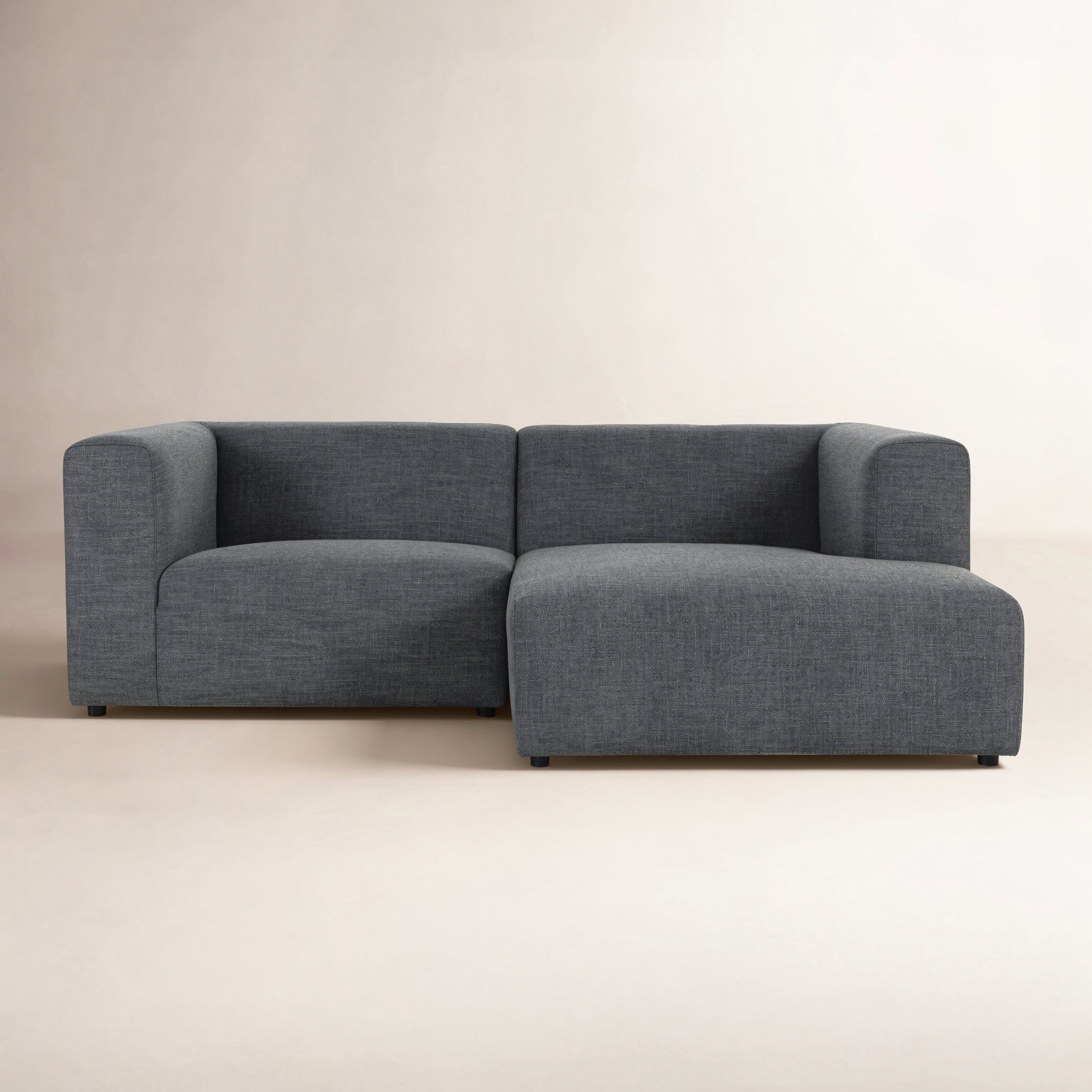 Sloan 2PC Sectional, Right Hand Facing, Saxon Charcoal Polyester Blend