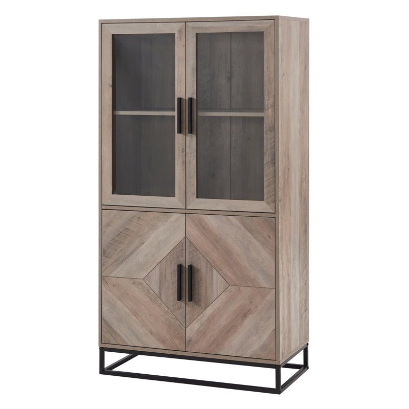 Armoire à vin avec portes réglables Alpena, Gris