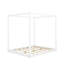 Lit plateforme à baldaquin blanc, grand lit, pieds de soutien - frais sous le lit, structure, lit facile à installer et silhouette épurée, support stable, garde-matelas