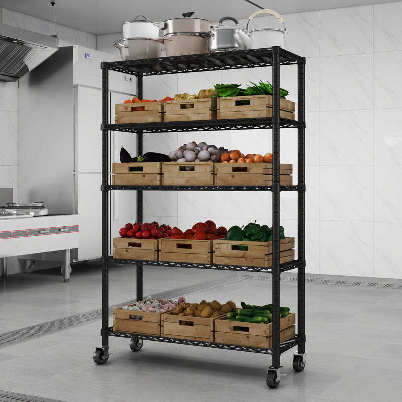 Étagère de rangement à 5 niveaux Sarson par Rebrilliant, Noir