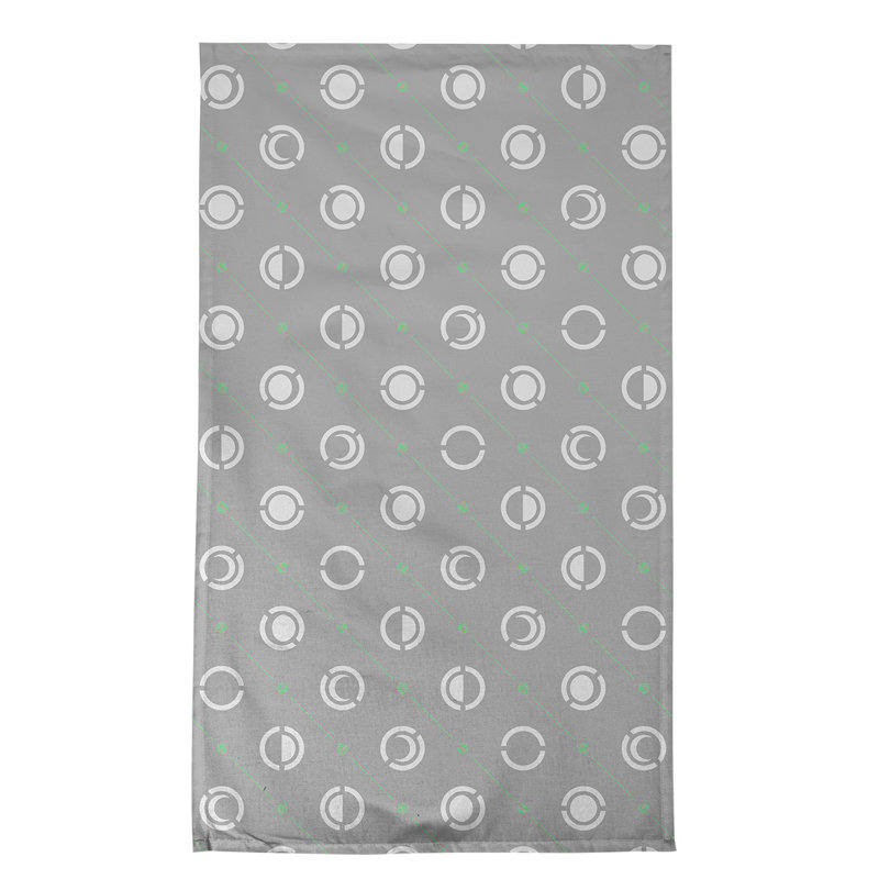 Torchon Moon phases, Gris / vert alien, Croisé en coton