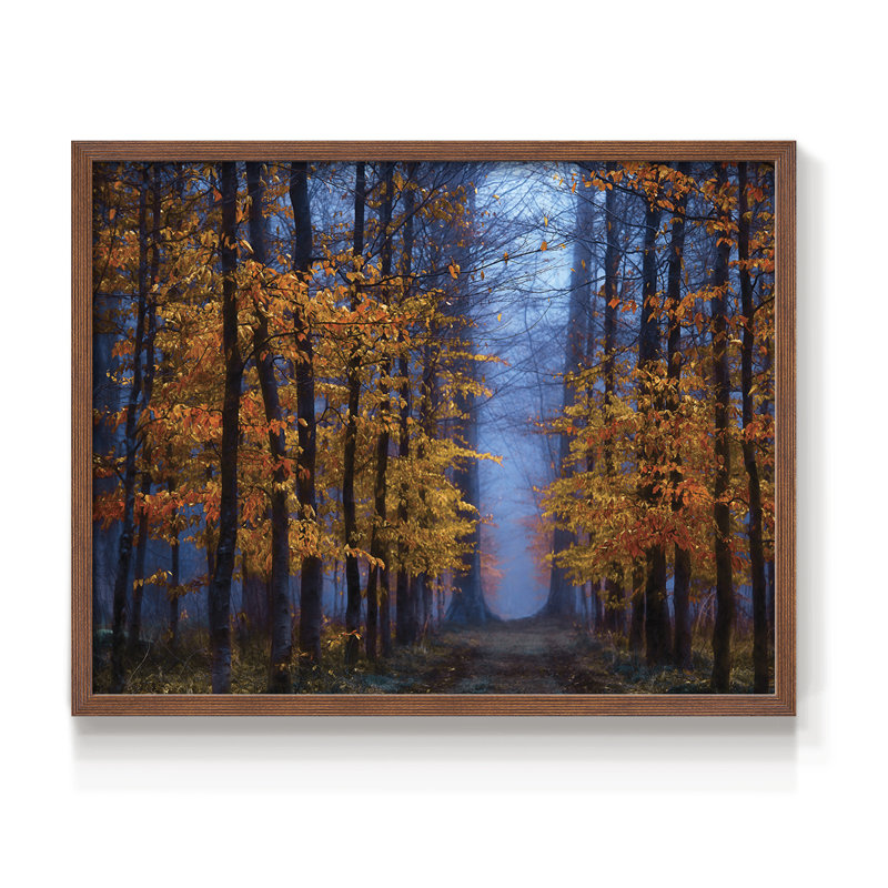 The Path of -Framed Print - Restickable, H 8 po x l 10 po, Noyer
