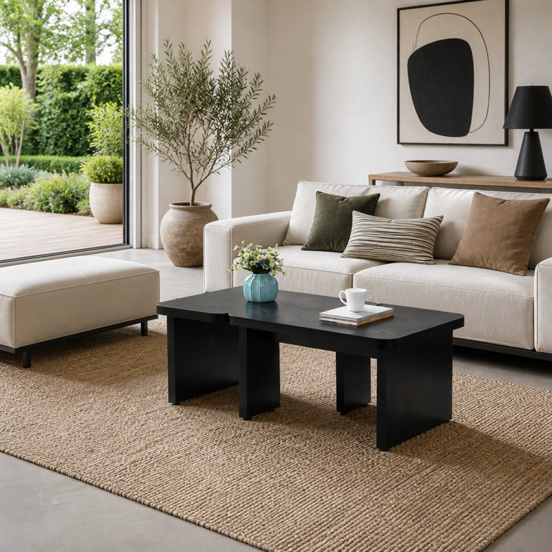 Table basse détachable 47,24 x 23,62 po et 35,43 x 31,49 po