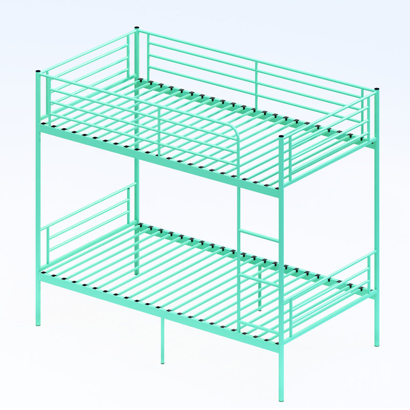 Lit superposé avec échelle et garde-corps haut, capable de se diviser, lit superposé en métal, espace de rangement, silencieux, taille simple sur simple
