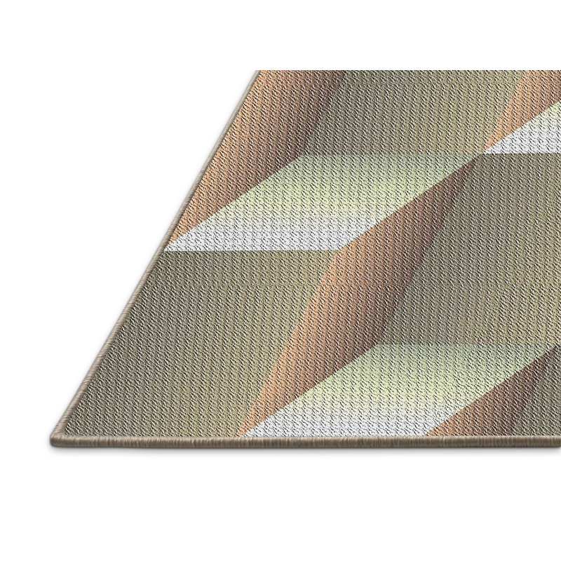 Tapis brun à motif géométrique Kingery, Rectangle 5 pi x 7 pi