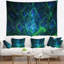 Tapisserie abstraite vert et bleu électrique-28496749
