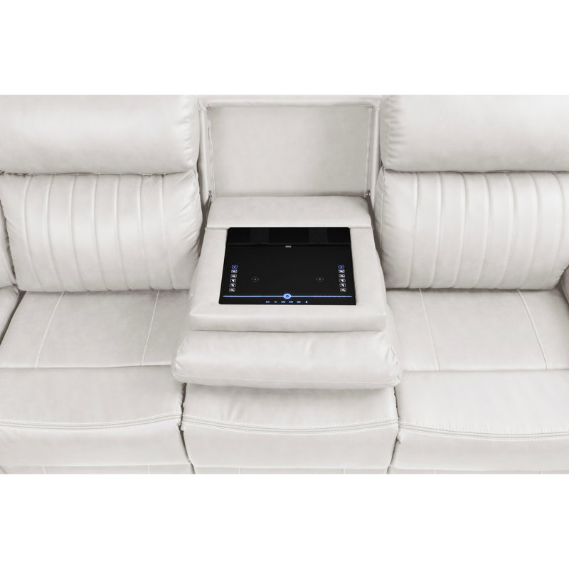 Modern L-shaped Sectional With Speakers, Touchpad Control & Wireless Charging In Black Stylish Reclining Led Lighting Grey