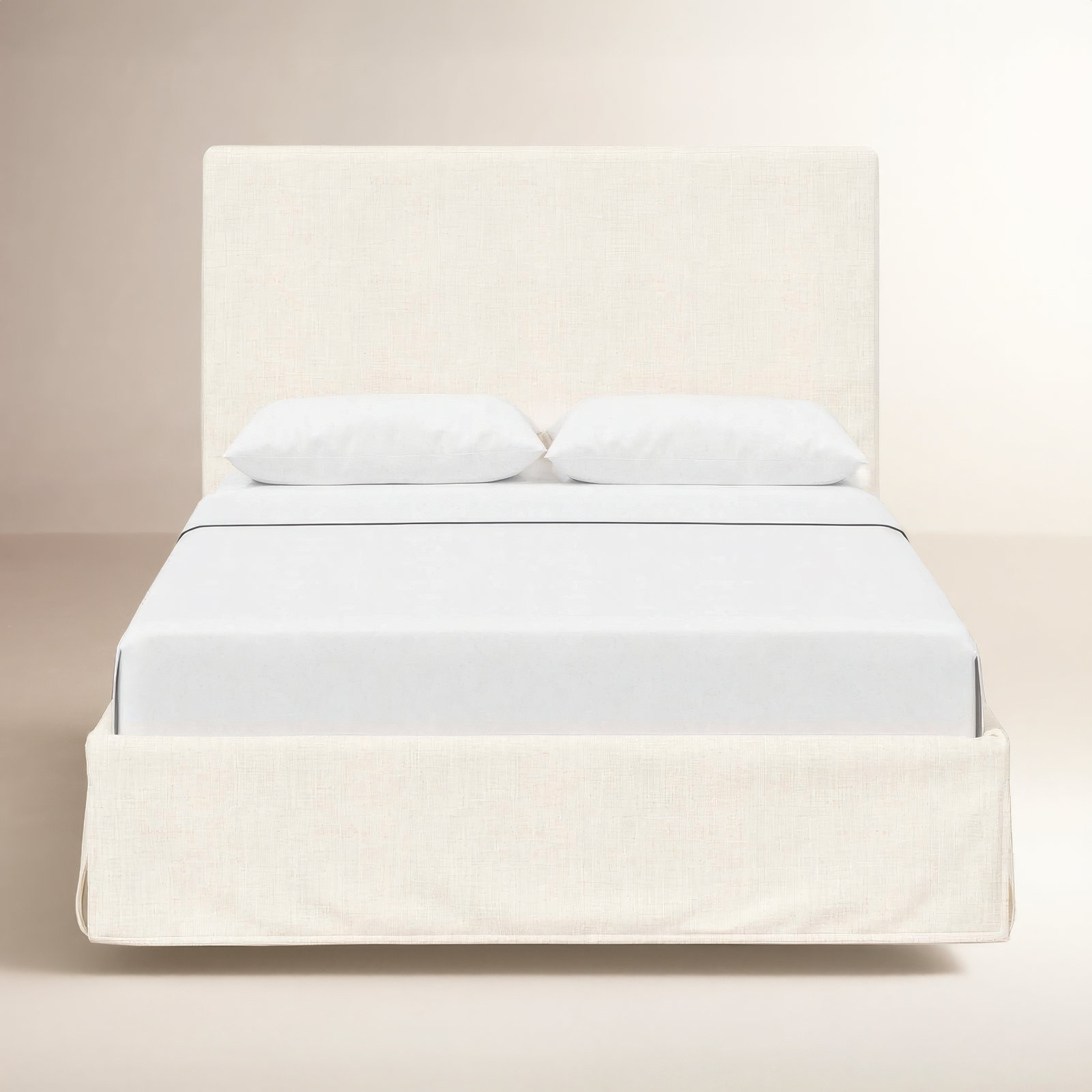 Verona Upholstered Slipcover Bed, Classic Talc Linen, King