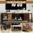 58" Rustic Brown TV Stand, Waterproof Media Console with Adjustable Legs & Open Storage-1890006830-1890006831