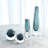 Square Cut Glass Vase-Azure